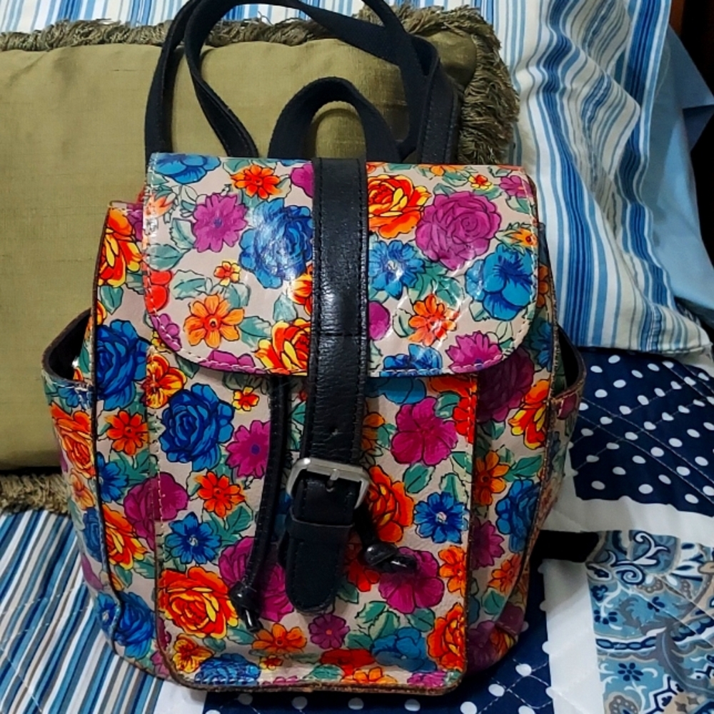 Patricia Nash Aberdeen floral leather backpack